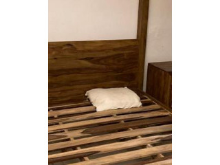 Lit Baldaquin Bois Baloo Queen size + Matelas