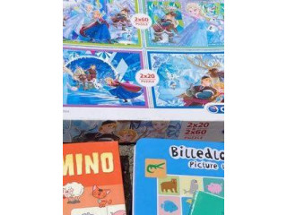 Lot de 10 jeux de société puzzle reine des neiges boule et bill